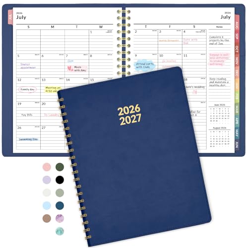 Forvencer Planner 2026-2027, Academic Planner Weekly & Monthly,Soft Cover - color: dark blue, size: 8.5"x11" (Jul 2026-Jun 2027)