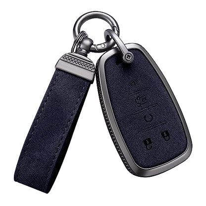 YO&YOYE Compatible with Chevy Key Fob Cover with Keychain Leather Key Case Protector for Chevrolet Equinox Malibu Cruze Camaro Tahoe Silverado Traverse Blazer Sonic (Black, 5 buttons) - size: Model1-black-5buttons