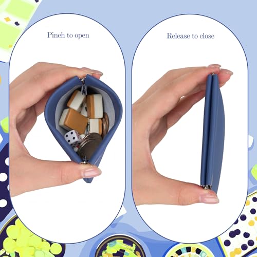 1 Pcs Mahjong Dice Bag Mini Tile Pouch,Navy Blue - color: Navy Blue