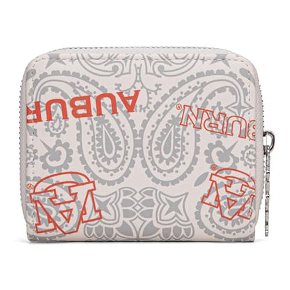 Montana West Auburn NCAA Zip Around Wallet with Lanyard - Game Day Accessory, Embroidered AU Paisley Design NC-AU012BG - color: AU-Beige