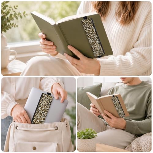 12 Pack Leopard Elastic Pen Holder for Notebooks | PU Leather Pencil Case With Zipper, Pen Pouch for Journals Planner and Notebooks - color: Leopard Print