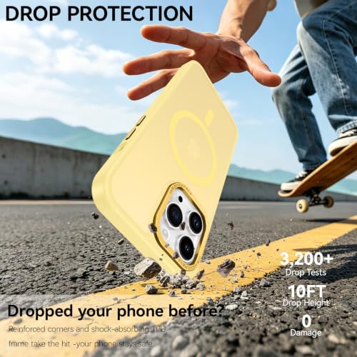 BENTOBEN Magnetic for iPhone 14 Pro Max Case [Compatible with MagSafe] [Military-Grade Protection] Translucent Matte Frosted Slim Shockproof Women Men Phone Case for iPhone 14 Pro Max 6.7",New Yellow - color: New Yellow