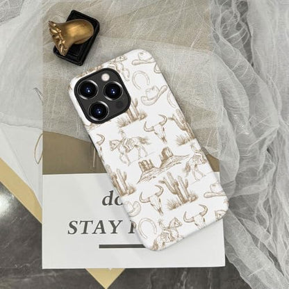 Case Compatible with iPhone 14 Pro Max,Hybrid 2-Layer Hard Shell,Shockproof Soft for Girl Women,Western Brown Cowboy Skull Wild - color: Western Brown Cowboy Skull Wild, size: iPhone 14 Pro Max