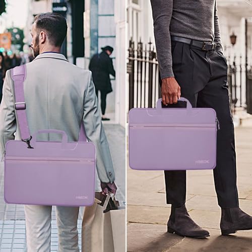 Hseok Laptop Shoulder Bag 13-14 inch Shockproof Water-Resistant HandBag with Small Case Compatible with MacBook Pro/Neo 14" M5/M4/M3/M2/M1, Mac Air/Pro 13.3", XPS 13/14, Most 13"-14" PC,Purple - color: Purple, size: 13"-14"