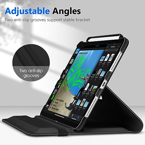 Fintie Rotating Case for iPad Pro 11-inch (4th/3rd/2nd/1st Generation) | 360° Swivel Stand, Portrait & Landscape Viewing, Shockproof Protective Cover, Pencil Holder, Auto Wake/Sleep, Black - color: Black