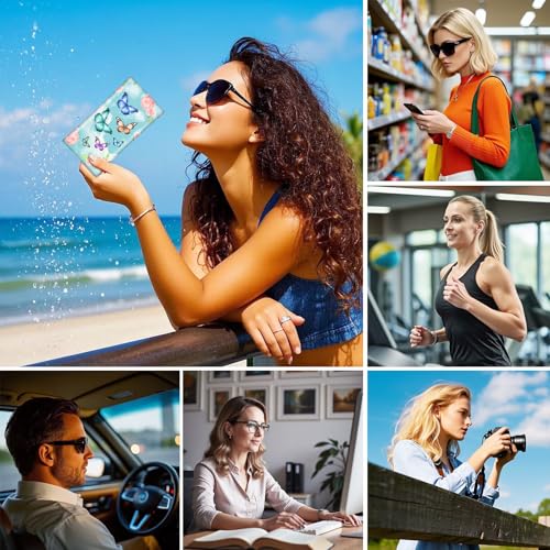 Soft Glasses Case for Sunglasses Eyeglass Slim Pouch | 7x3.5 inches, Portable PU Leather, Squeeze Top, Sunglasses Holder Bag Pouch, For Women Men - color: Butterfly