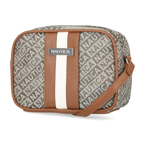 Nautica Women's Candid Camera Adjustable Crossbody Bag - color: Khaki (Lakeside Jacquard), size: One Size