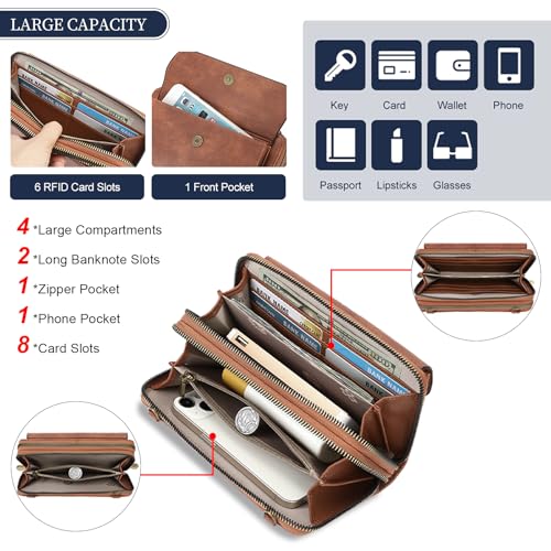 SENDEFN Small Crossbody Phone Purses for Women Vegan Leather Crossbody Bags Shoulder Handbags | Small - color: A01 Light Brown