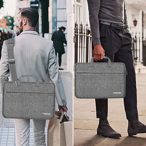 Hseok Laptop Shoulder Bag 13-14 inch Shockproof Water-Resistant HandBag with Small Case Compatible with MacBook Pro/Neo 14" M5/M4/M3/M2/M1, Mac Air/Pro 13.3", XPS 13/14, Most 13"-14" PC,Dark gray - color: Dark Gray, size: 13"-14"