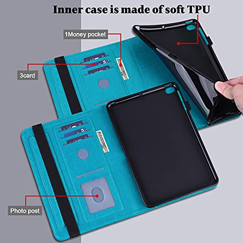Case for iPad (A16) 11th Generation 11 Inch (2025), iPad 10th Generation 10.9 Inch (2022), Embossed PU Leather Stand case with Auto Wake/Sleep, Pen Holder & Card Slots-Blue - color: Blue, size: iPad 11th Gen 2025/ iPad 10th Gen 2022