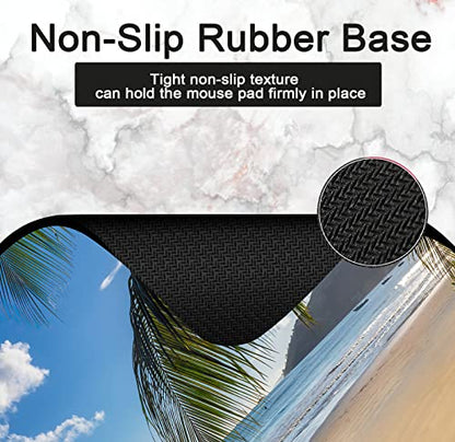 Premium Square Waterproof Mouse Pad, Non-Slip Rubber Base - 9x9 inches (The Sea) - color: The sea
