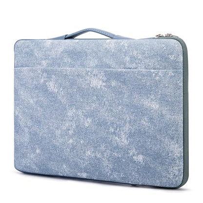 Kinmac PU Leather 360° Heavy Duty Protective Laptop Sleeve Case Bag Cover with Handle for MacBook Pro 16 inch,16 inch HP,Lenovo,Dell,ASUS,Acer Ultrabook and Business Laptop (Blue Denim) - color: Blue Denim PU, size: 15.6 inch-16 inch