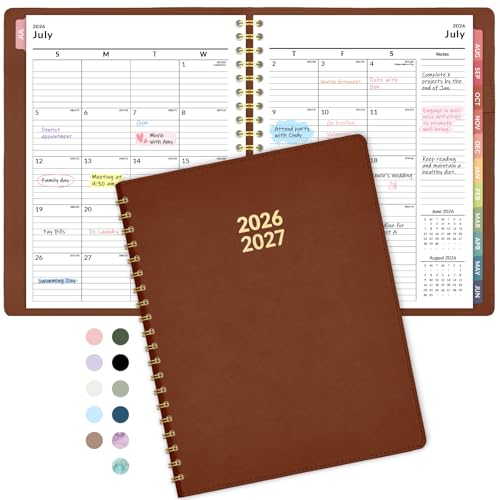 Forvencer Planner 2026-2027, Academic Planner Weekly & Monthly,Soft Cover - color: brown, size: 8.5"x11" (Jul 2026-Jun 2027)