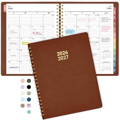 Forvencer Planner 2026-2027, Academic Planner Weekly & Monthly,Soft Cover - color: brown, size: 8.5"x11" (Jul 2026-Jun 2027)