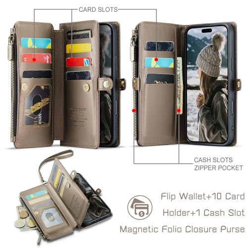 Defencase for iPhone 16 Pro Max Wallet Case with RFID Card Holder, Titanium - color: Desert Titanium