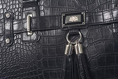 JKM & Company Rolling Laptop Bag for Women | Designer Wheeled Briefcase | Fits 13-17" Laptops | Office Travel Computer Case - color: Black Timeless