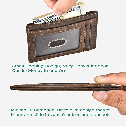 kinzd Slim Wallet RFID Front Pocket Wallet Minimalist Secure Thin Credit Card Holder