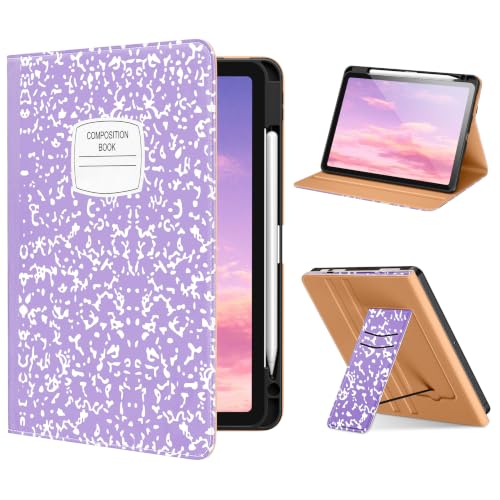 DTTO for iPad Air 11-inch Case M4 / M3 / M2 (2026/2025/2024), Lilac Book | Slim Reading PU Leather Cover with Pencil Holder for iPad Air 5/4, Card Slot, Vertical & Horizontal Angles, Auto Wake/Sleep - color: Lilac Notebook