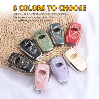 FT FUNTOR for Subaru Key Fob Cover with Keychain - color: A-white