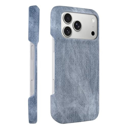 Phone Case for iPhone 17 Pro Max,Gray-Blue | Magnetic Case, Compatible with Magsafe - Denim Fabric - Slim Fit & Soft Feel - color: Grey-blue, size: iPhone 17 Pro Max