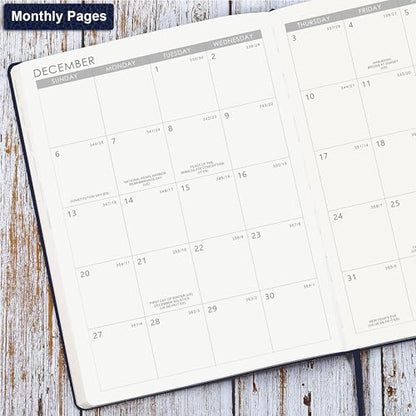 Planner 2026-2027 - Jul 2026 - Jun 2026, 8.5" x 11" 2026-2027 Planner Weekly and Monthly, Faux Leather Cover, Pen Holder, Pocket, 25 Notes Pages, A4 Premium Paper - Blue - color: blue