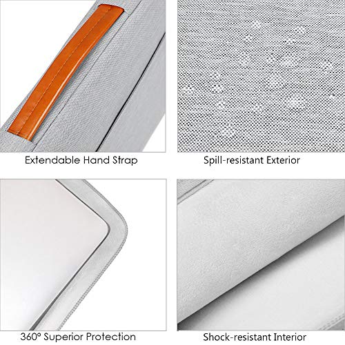 Lacdo 360° Protective 14 Inch Laptop Sleeve Case for HP Lenovo Dell ASUS Acer Chromebook 14 / HP Stream 14 / Dell Inspiron 14 / Lenovo IdeaPad 14 / Acer Spin 3 / ASUS ZenBook 14 Computer Bag, Gray - color: Gray, size: 14 Inch