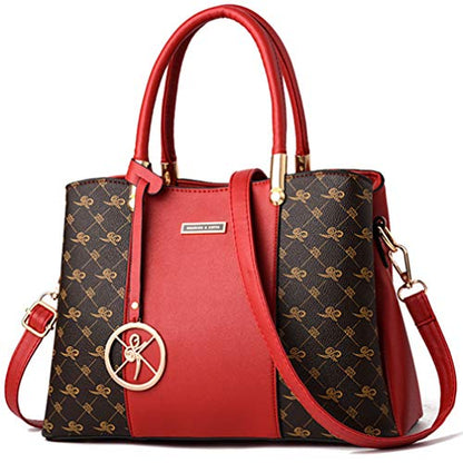 KURGOOL Women Purses and Handbags Top Handle Satchel Shoulder Bags Messenger Tote Bag for Ladie - color: C-red