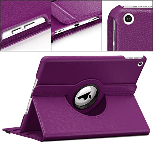 Case for iPad 9th/ 8th/ 7th Generation - 360 Rotating Protective Case with Sleep Function (Purple) for 10.2 Inch iPad - color: Purple