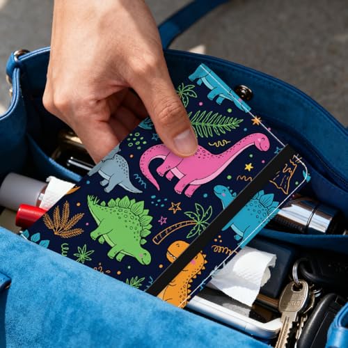 PU Leather Passport Holder Cover 5.9×4.3 Inch with Credit Card Slot Boarding Pass Slot Combo Blocking Passport Holder Wallet Cover Case for Travel Boarding Essentials(Cartoon Dinosaur) - color: Cartoon Dinosaur