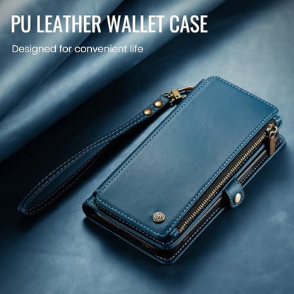 Defencase for iPhone 17 Pro Max Wallet Case with RFID Card Holder, Blue - color: Dark Blue