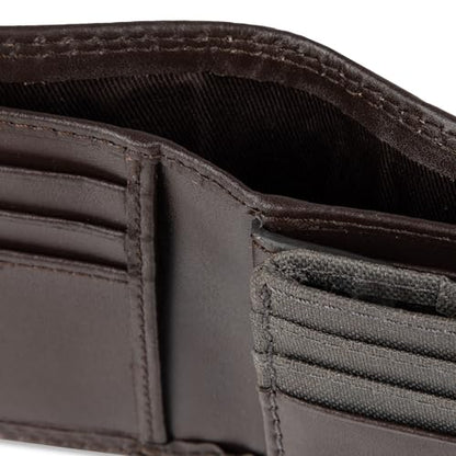 Dickies Men's RFID Everyday Leather Bifold Chain Wallet Black - color: Brown Slimfold
