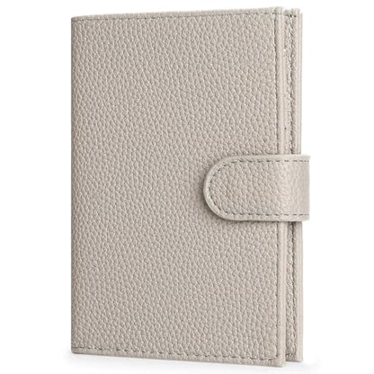 Passport Holder Wallet for Women,RFID Blocking Zippered Coins Pocket and Cash Slot Slim Compact Travel Wallet Passport Cover Case - color: Grey