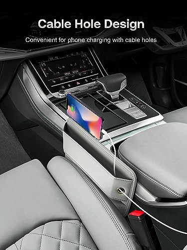 Premium Leather Car Seat Gap Filler Organizer (0.2”-1.2" Gaps), Clever Gifts for Car SUV Truck Owners (Beige, 1 Pack) - color: 05 Beige, 1 Pack