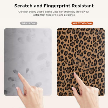 for MacBook Air 13 inch Case 2022-2018 M1,Leopard Brown | Leather Textured Hard Shell,With Keyboard Cover, Anti-Fingerprint, Anti-Scratch，Slim,Lightweight - color: Leopard Brown, size: 2018-2022 Macbook Air 13 inch M1 A2337