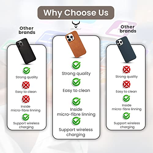 Genuine Leather Case - Oil Waxed Full Grain Anti-Scratch Leather Case - Shockproof, Drop proof, Protective Slim Case (Ochre) compatible with iPhone 14 Pro Max - color: Ochre, size: iPhone 14 Pro Max
