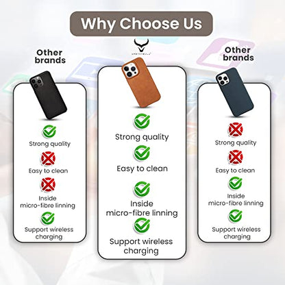 Genuine Leather Case - Oil Waxed Full Grain Anti-Scratch Leather Case - Shockproof, Drop proof, Protective Slim Case (Ochre) compatible with iPhone 14 Pro Max - color: Ochre, size: iPhone 14 Pro Max