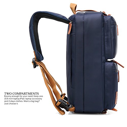 CoolBELL Convertible Backpack Messenger Bag Shoulder Bag Laptop Case Handbag Business Briefcase Multi-Functional Travel Rucksack Fits 17.3 Inch Laptop for Men/Women (Blue) - color: Blue, size: 17.3 Inches