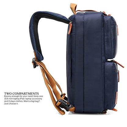 CoolBELL Convertible Backpack Messenger Bag Shoulder Bag Laptop Case Handbag Business Briefcase Multi-Functional Travel Rucksack Fits 17.3 Inch Laptop for Men/Women (Blue) - color: Blue, size: 17.3 Inches