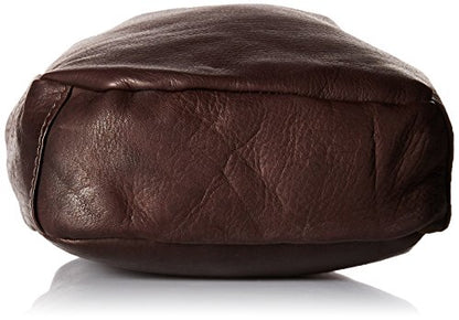 Piel Leather Large Drawstring Pouch, Chocolate, One Size - color: Chocolate