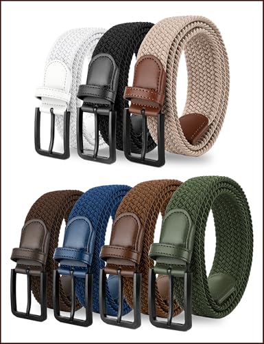 Stretch Elastic Braided Woven Golf Belt 1 3/8 Inch Wide for Men and Women - color: Lightbrown, size: X-Large (Fits 40-44" Waist)