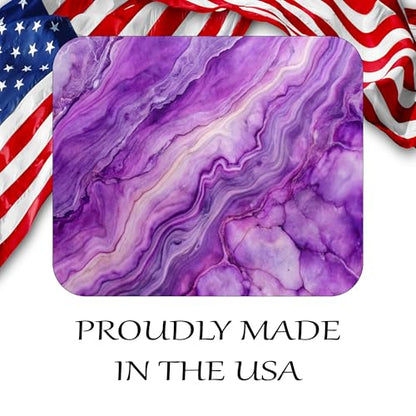 Purple Marble Agate Mouse Pad Mat Mousepad for Desk Computer Laptop PC Gaming Home or Office Gift Marbled Abstract (Purple Agate MP46) - color: Purple Agate MP46