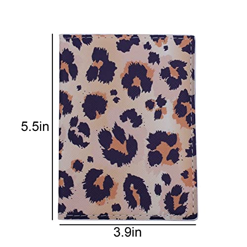 Leopard Print Passport Cover Cute PU Leather Passport Holder Slim Travel Wallet Card Case for Women Girls Kids - color: Leopard Pattern