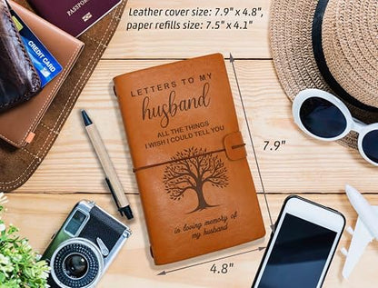 ZVMIS Husband Memorial Remembrance Gift-Bereavement Gift-Refillable Travel Photo Diary Journal-Sympathy Presents for Loss of Loved One-Letters To My Husband,All The Things-In Loving Memory - style: Style34-6-letters to my husband