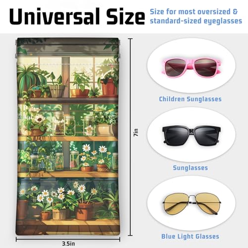 Soft Glasses Case for Sunglasses Eyeglass Slim Pouch | 7x3.5 inches, Portable PU Leather, Squeeze Top, Sunglasses Holder Bag Pouch, For Women Men - color: Bookshelf