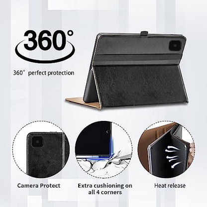 Case for Samsung Galaxy Tab A7 Lite 8.7 Inch 2021 (SM-T227/T225/T220) - PU Leather Business Flip Case with Hand Strap and Pocket, Black - color: Black, size: Samsung Galaxy Tab A7 Lite 8.7"