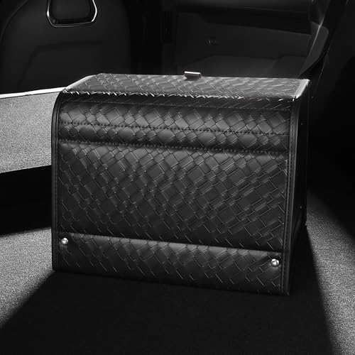 Trunk Organizer for suv,car storage organizer,lid Box,PU Leather & PP Honeycomb Board,Fixed with screws extremely sturdy,Collapsible and Adjustable(Reinforced: 15"L×13"W×12.4"H, 40lbs, 2K in³) - size: Reinforced: 15"L×13"W×12.4"H, 40lbs, 2K in³