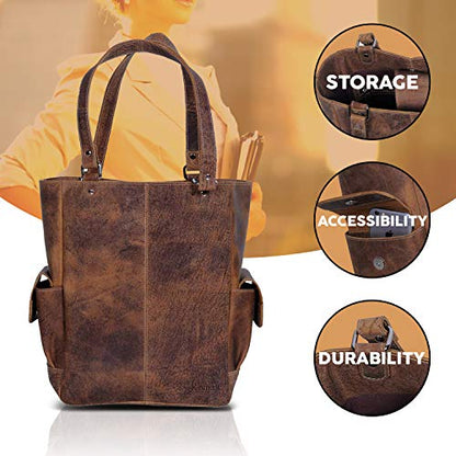 KomalC Leather Tote Bag for Women Purse Satchel Travel Bag shopping Carry Messenger Multipurpose Handbag