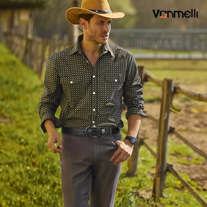 Western Cowboy Belt for Men, Cowboy Leather Belt Embossed Mens Western Belts for Jeans - size: Fit Waist Size 34-37"
