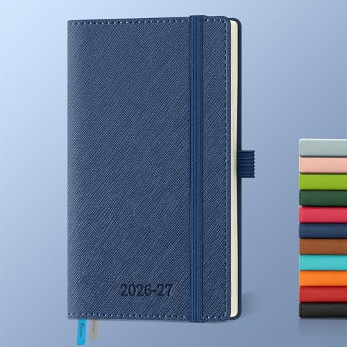 Weekly Monthly 2026-2027 Planner (July 26-Dec 27),6.5"x3.75" | 18 Months Agenda Plan with Month Tabs & Pocket,Expenses/Note Pages, Academic Calendar with Vegan Leather Cover,Blue - color: Blue, size: Pocket-6.5" x 3.75"