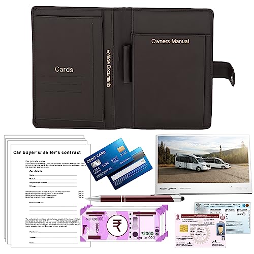 Storite Car Document Holder Owner Manual (Dark Brown)